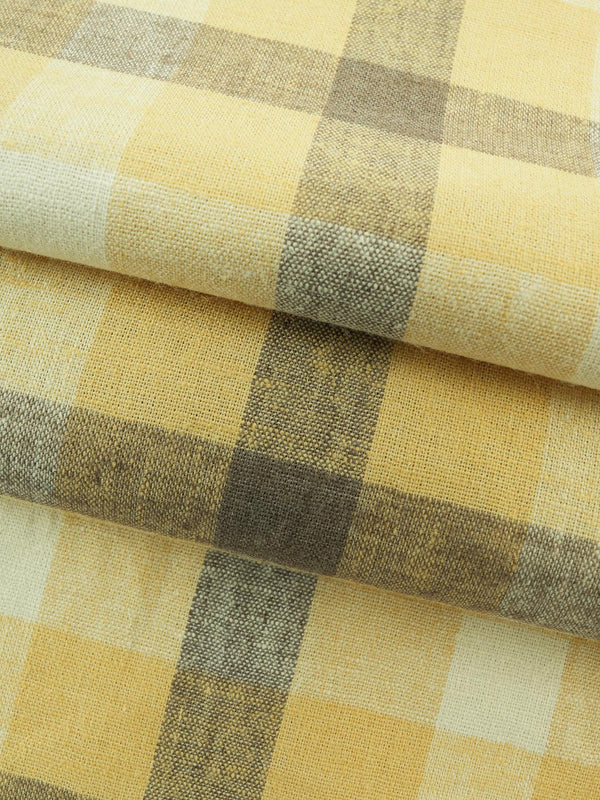 Hemp Fortex Hemp & Recycled Ploy light Weight Stretch Plain Plaid Fabric ( HP5813Y-F33 ) HempFortexWeb